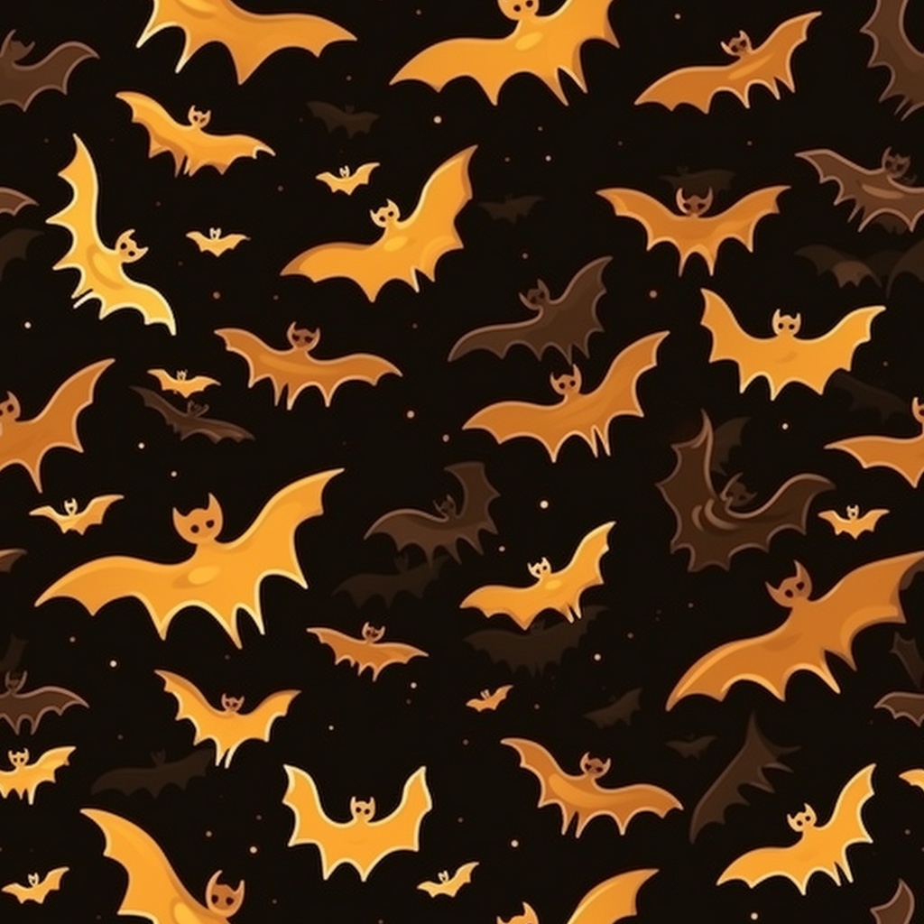 Spooky Halloween Bats Seamless Background